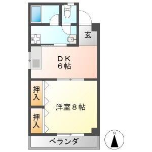 コーポM(1DK/2階)の間取り写真