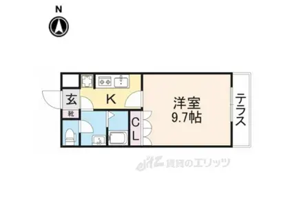 ピュアリーフ(1K/1階)の間取り写真