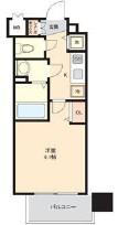 プレサンス松屋町駅前(1K/3階)の間取り写真