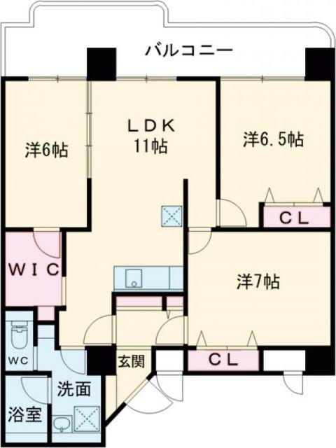 OMマンション東生駒(3LDK/5階)の間取り写真