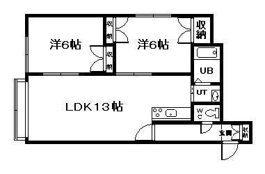 サンシャイン(2LDK/2階)の間取り写真