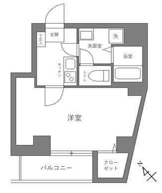 ALATO王子(1K/10階)の間取り写真