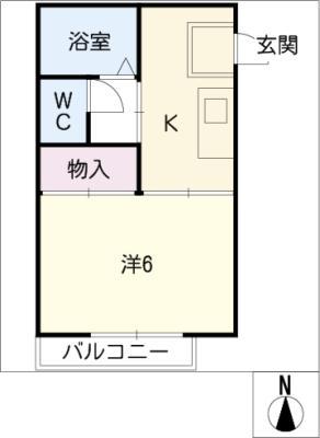 メゾン・ド・ミヨシ(1K/2階)の間取り写真