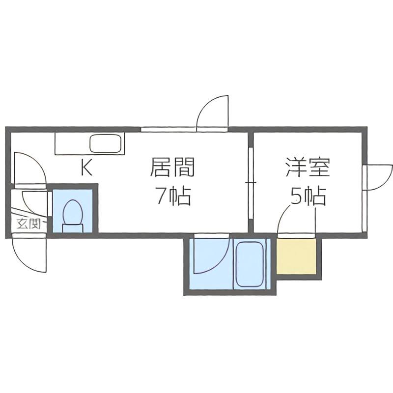 ロイヤルコート学園前(1DK/3階)の間取り写真