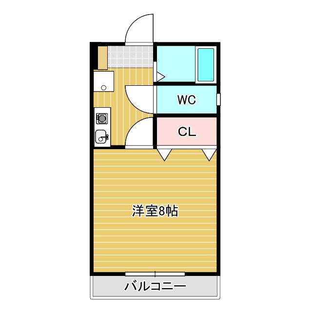 グローリーピア(1K/3階)の間取り写真