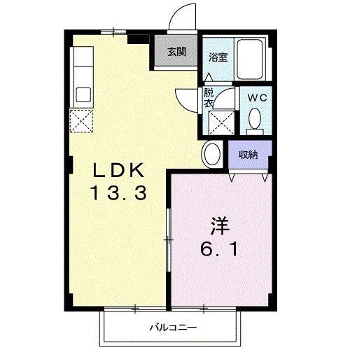 ハイムヴェルフォンヌ(1LDK/1階)の間取り写真