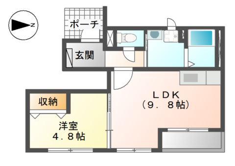 GRAN FELICIAS (1LDK/1階)の間取り写真