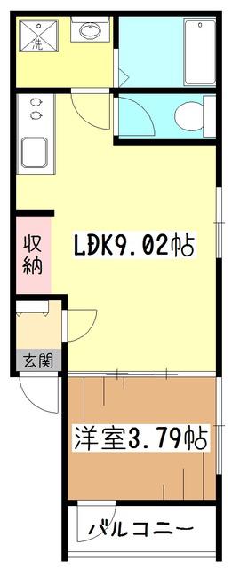 FUJISTA久米川(1LDK/1階)の間取り写真