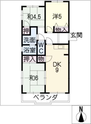 ストーク野田(3DK/1階)の間取り写真