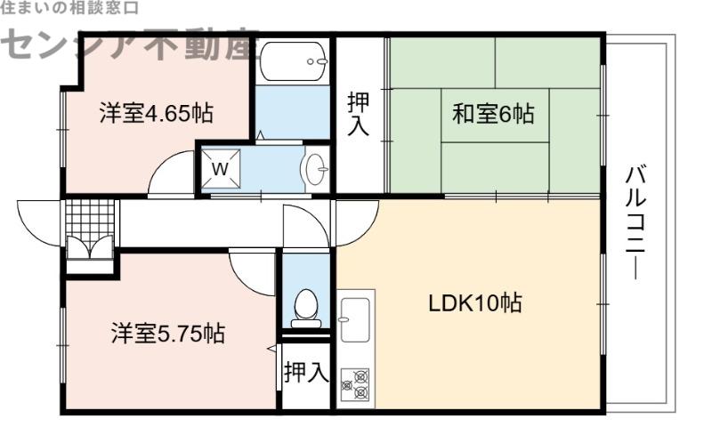 パークヒルズ(3LDK/1階)の間取り写真