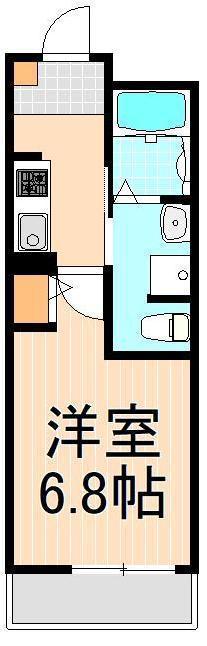 URBAN MILLS(1K/2階)の間取り写真