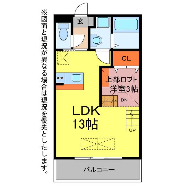 ルネス・サンヒルズ(1LDK/1階)の間取り写真