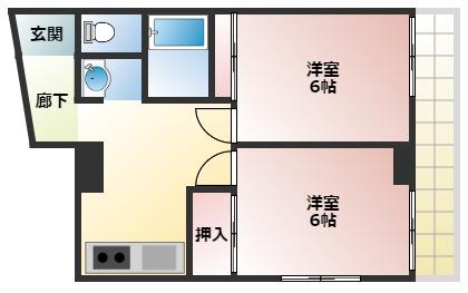 セレス衣笠(2K/3階)の間取り写真