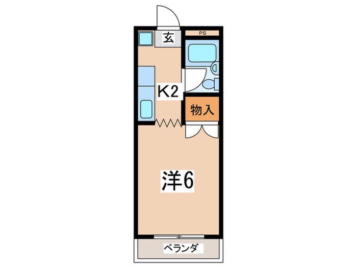 マンションMINATO(1K/1階)の間取り写真