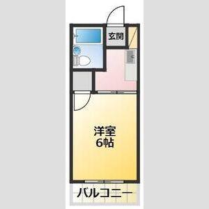 カーサソシアルA(1K/2階)の間取り写真