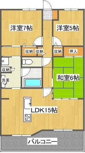 ロイヤルガーデン伊月町(3LDK/7階)の間取り写真