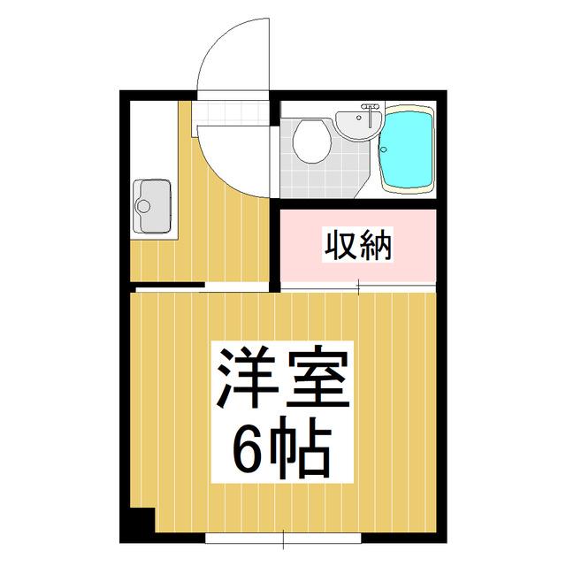 ブルーハイツ滝沢(1K/2階)の間取り写真