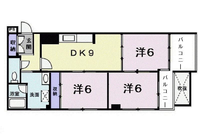 メゾン351(3DK/3階)の間取り写真