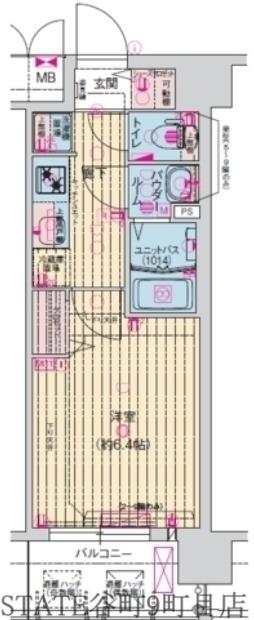 プレサンス森ノ宮 THEゲート(1K/4階)の間取り写真