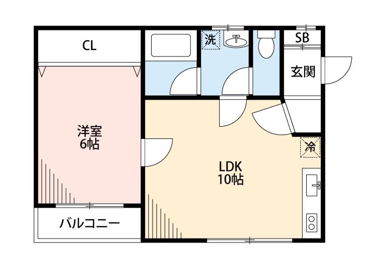 西大井フラッツ(1LDK/2階)の間取り写真