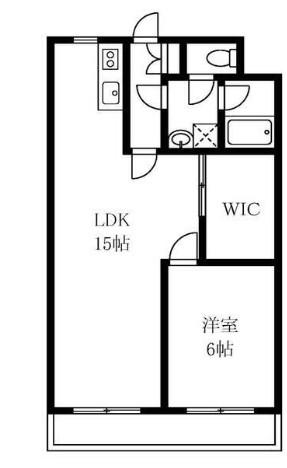 モンシャトー水橋(1LDK/1階)の間取り写真