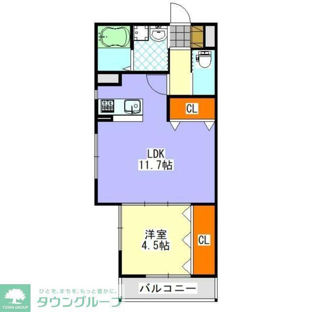 R-NINE(1LDK/2階)の間取り写真