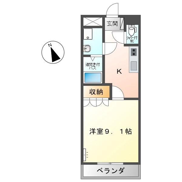 アドバンス・エム(1K/2階)の間取り写真