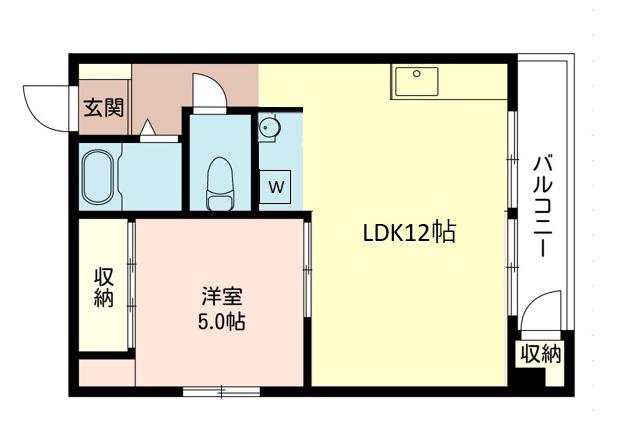 三興グリーンハイツ(1LDK/3階)の間取り写真