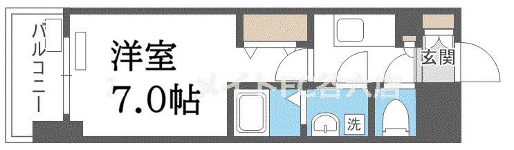 ファーストフィオーレ新町ファジスタ(1K/3階)の間取り写真