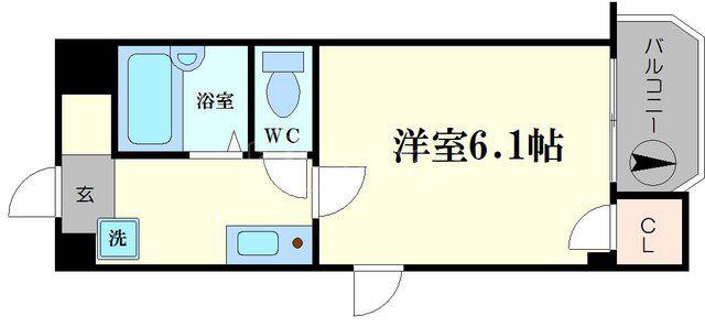 パインハイツ(1K/7階)の間取り写真