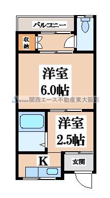 出雲井ハイツ(2K/2階)の間取り写真