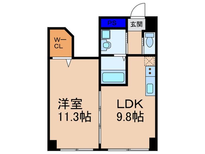 第8パールハイツ安井(1LDK/2階)の間取り写真