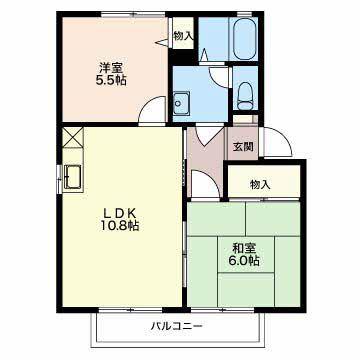 ホワイトディアス松川(2LDK/2階)の間取り写真