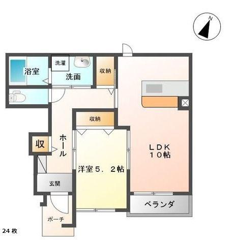 サウザンリーフ(1LDK/1階)の間取り写真