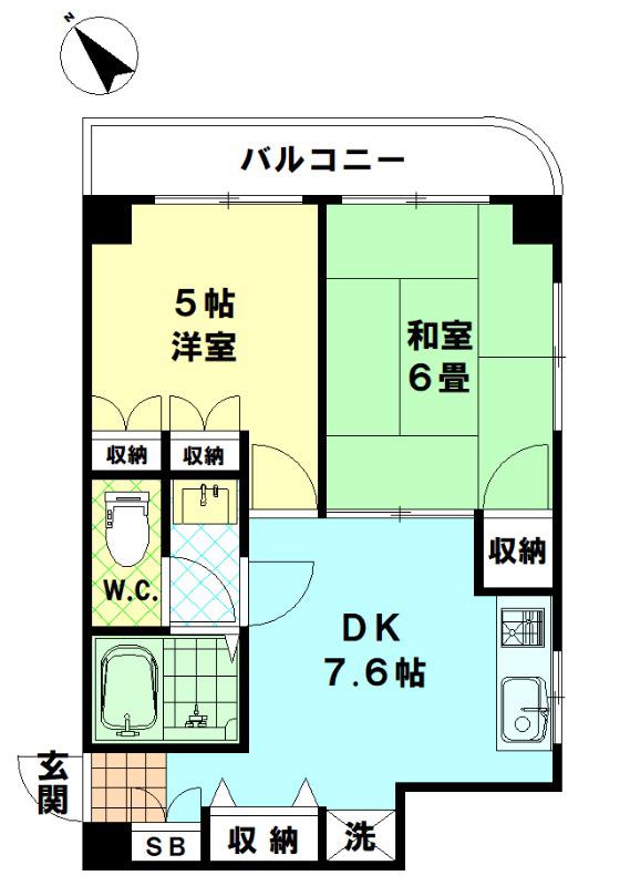 エトアール・アカツカ(2DK/4階)の間取り写真