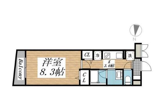 クリオ ラモード学芸大学II(1K/4階)の間取り写真
