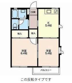 パークサイドハイツW A(1LDK/2階)の間取り写真