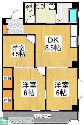 第2メゾン中沢(3DK/3階)の間取り写真