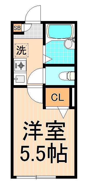 エクセル1(1K/2階)の間取り写真