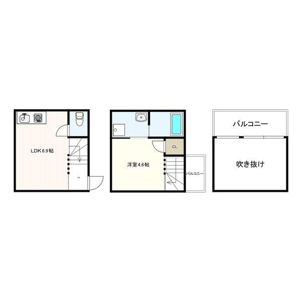 W&R APARTMENT(1LDK/1階)の間取り写真