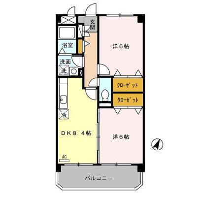 メゾン286(2DK/2階)の間取り写真