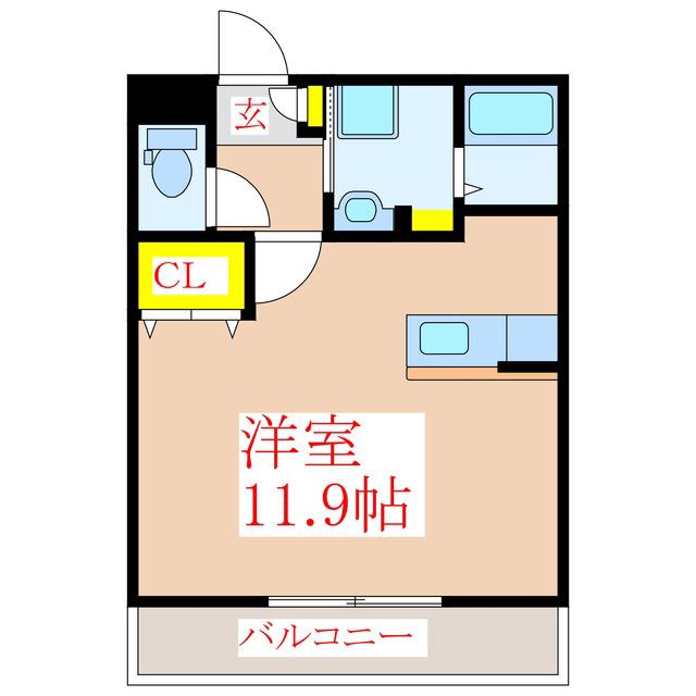 シルフィード(ワンルーム/1階)の間取り写真