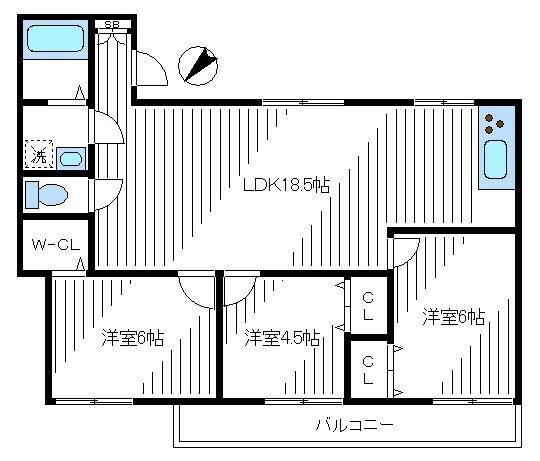 BTHOUSEKAMITAKADA(3LDK/2階)の間取り写真