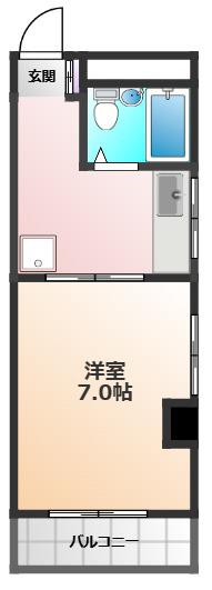 シンセリティ津田(1K/3階)の間取り写真