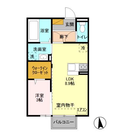 プエラリア サクラ I(1LDK/2階)の間取り写真