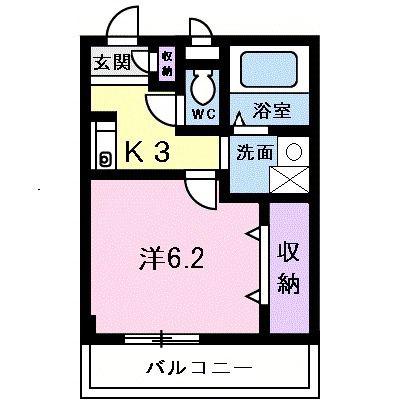 ヴィラナカヤマ(1K/1階)の間取り写真