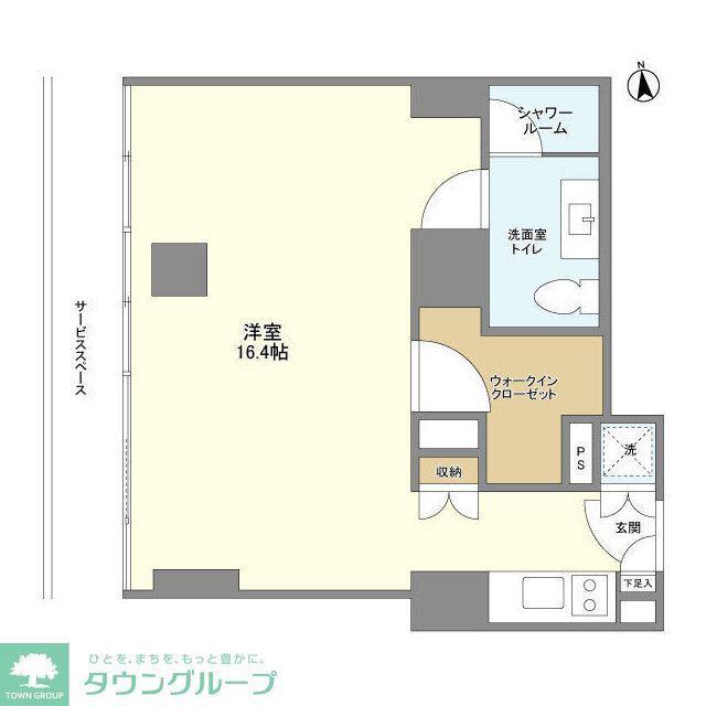 フロンティアレジデンスザタワー品川(ワンルーム/9階)の間取り写真