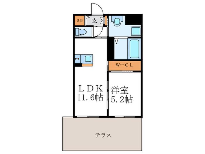 リバーレジェンド3(1LDK/1階)の間取り写真