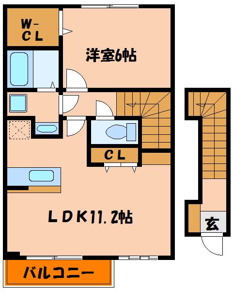 ビサイド・シーII(1LDK/2階)の間取り写真