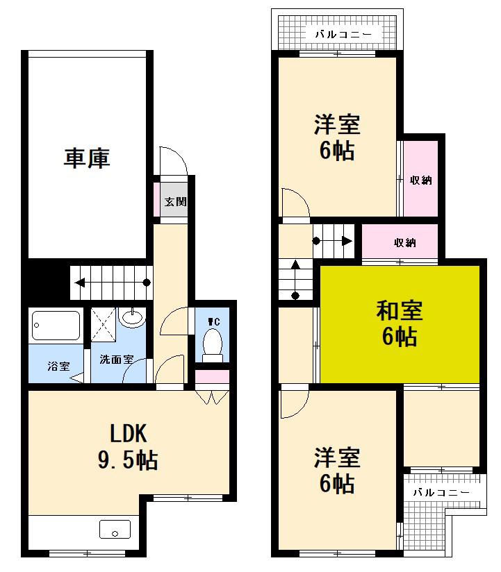 シャルム大可(3LDK/1階)の間取り写真